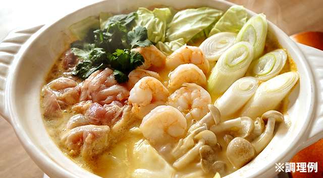 トムヤム風スープの調理例