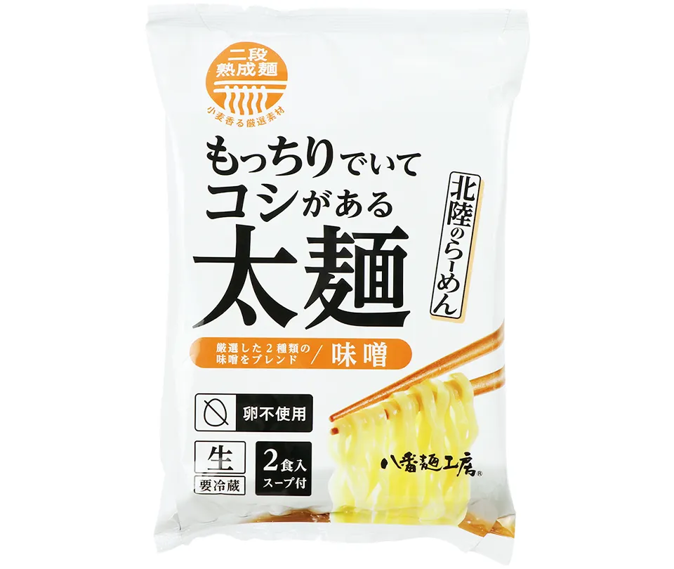 ケース もっちりでいてコシがある太麺味噌2食×6P ハチバンeSHOP